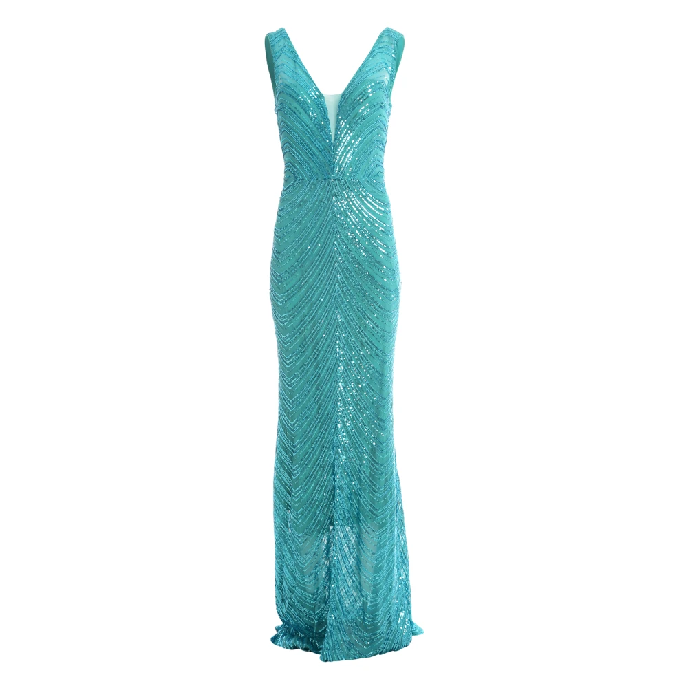 Fracomina Turquoise Zomerjurk Dames Mode Blue Dames