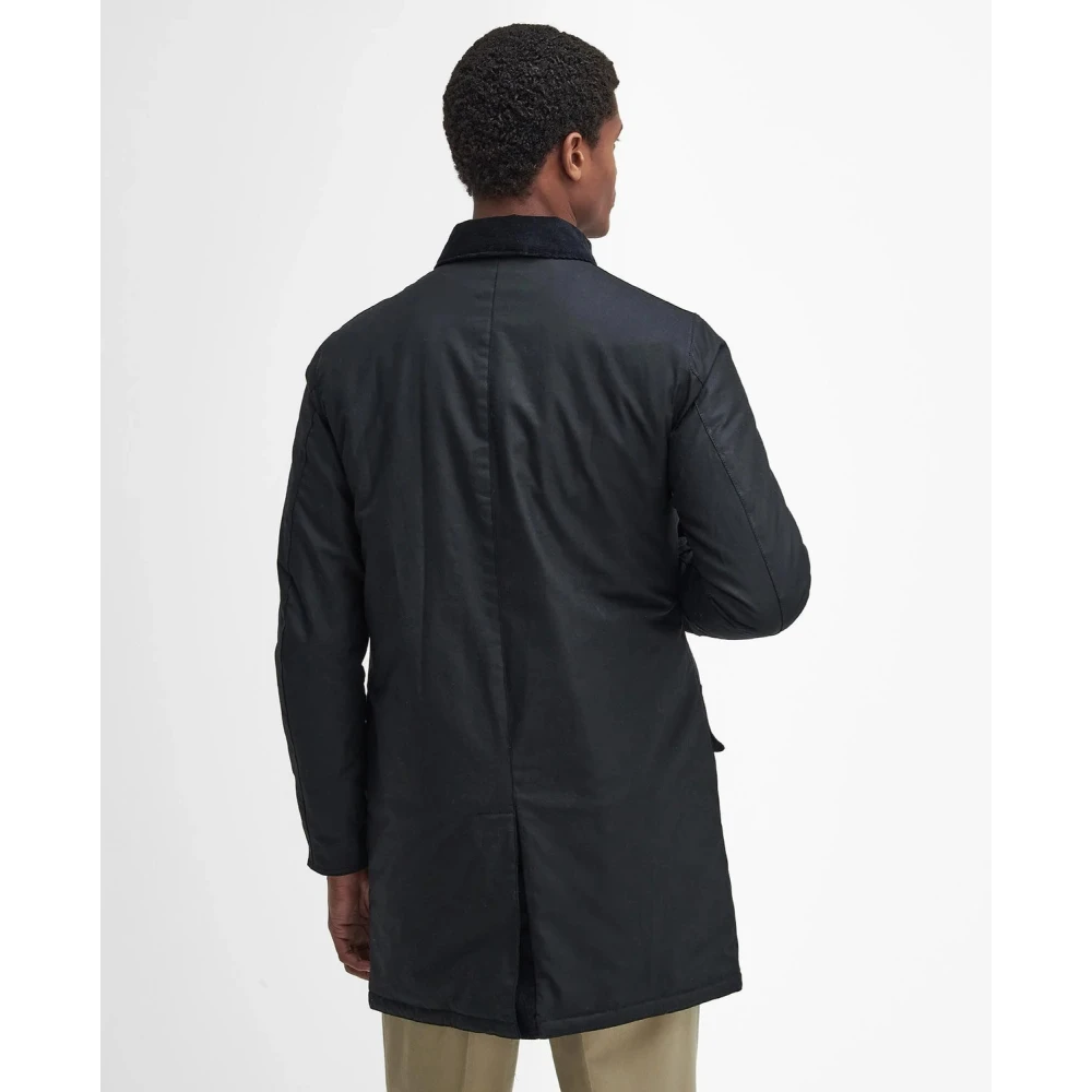 Barbour Wax Mac Jas met Tartan Voering Blue Heren