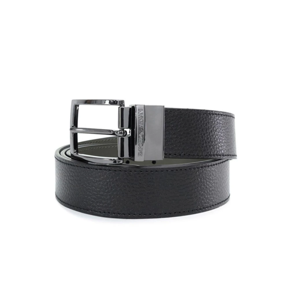 Armani Omkeerbare riem voor mannen Black Heren