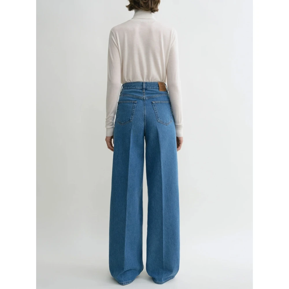 TotêMe Retro Wide Leg Denim Broek Blue Dames