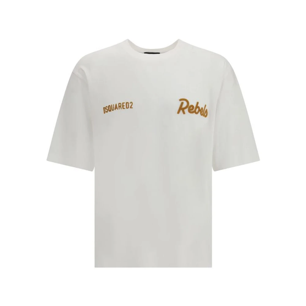 Dsquared2 Men's White The Rebels T-Shirt - T-Shirts - L - Tops