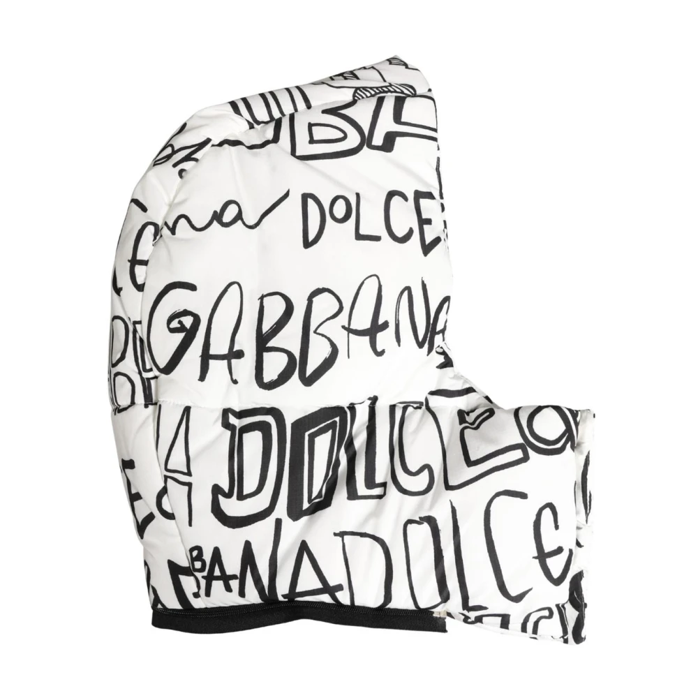 Dolce & Gabbana Men's White Accessories, One Size, All-Over Logo Print Hooded Accessory