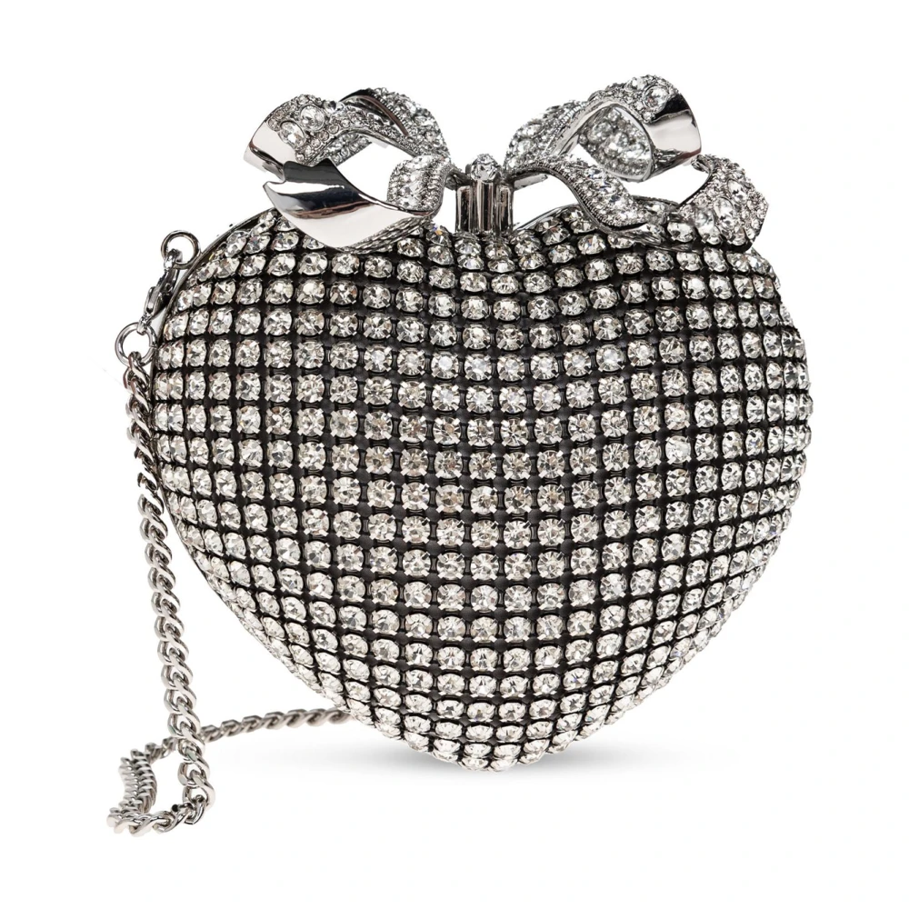 Self Portrait Diamanten Zilveren Clutch Tas Gray Dames