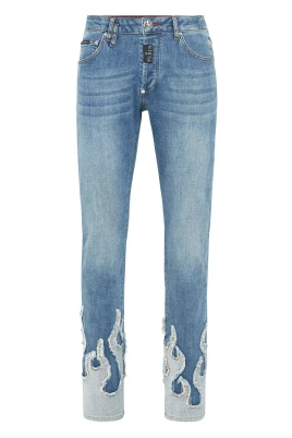 Denim Super Straight Cut Fit Byxor Flame