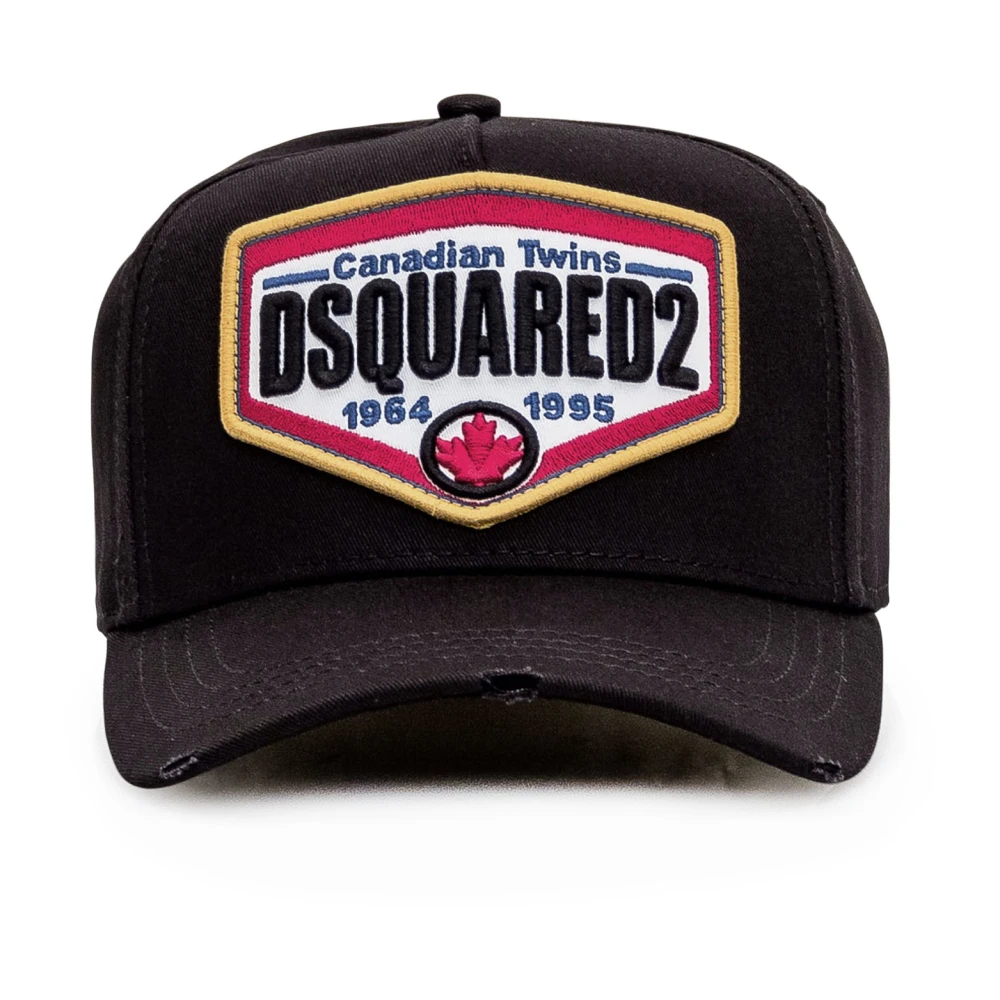 Dsquared2 Logo-geborduurde baseballpet Black Heren