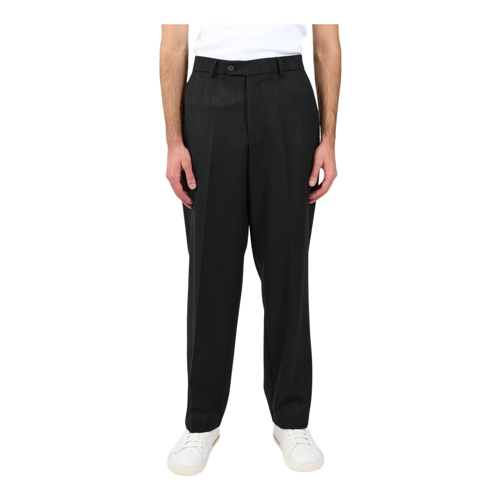 Mauro Grifoni Wollen broek met elastische taille Black Heren
