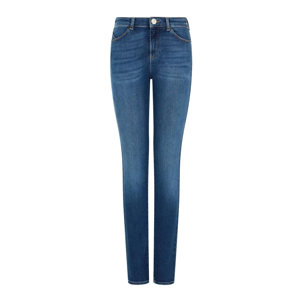 Emporio Armani Hoge Taille Skinny Jeans Blue Dames