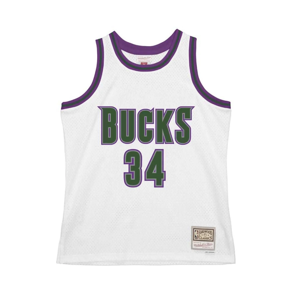 Mitchell & Ness Men's White Training, M, Milwaukee Bucks Swingman Jersey