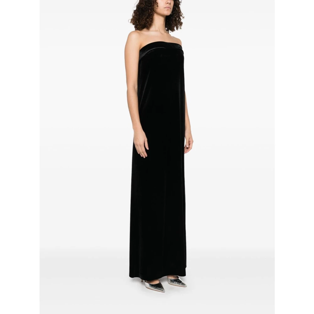 Norma Kamali Zwarte Bandeau Stijl Strapless Jurk Black Dames