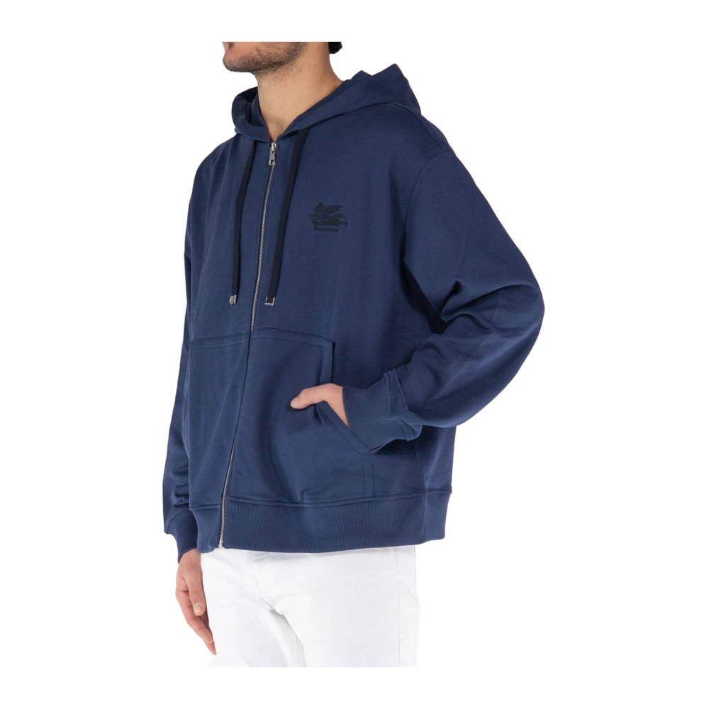 ETRO Logo Hoodie Blue Heren