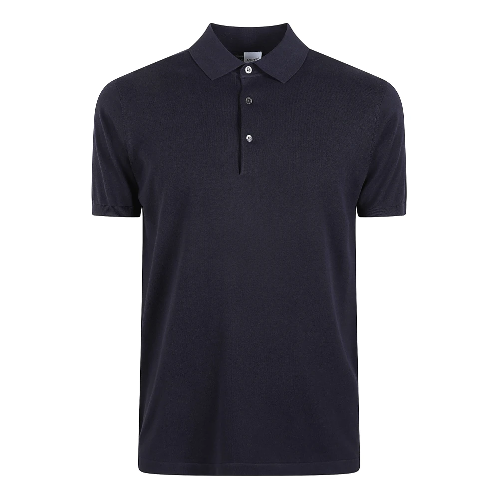 Aspesi Navy Katoenen Polo Shirt Blue Heren