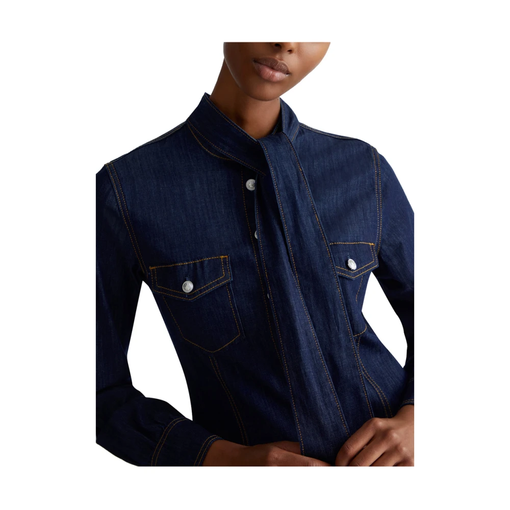 Liu Jo Blauwe Damesoverhemd Slim Fit Blue Dames