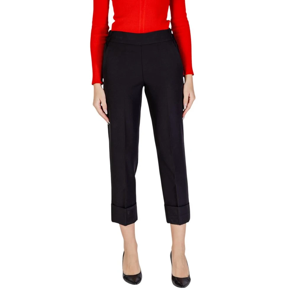 Sandro Ferrone Zwarte Polyester Jeans & Broek Black Dames