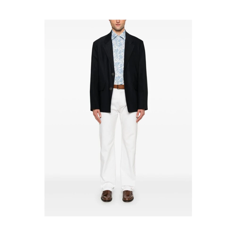 ETRO Blauwe Knoopshirt Lange Mouwen Blue Heren