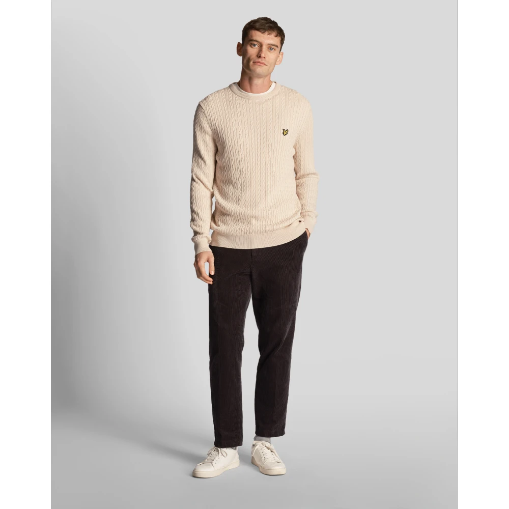 Lyle & Scott Cable Crew Neck Jumper Beige Heren
