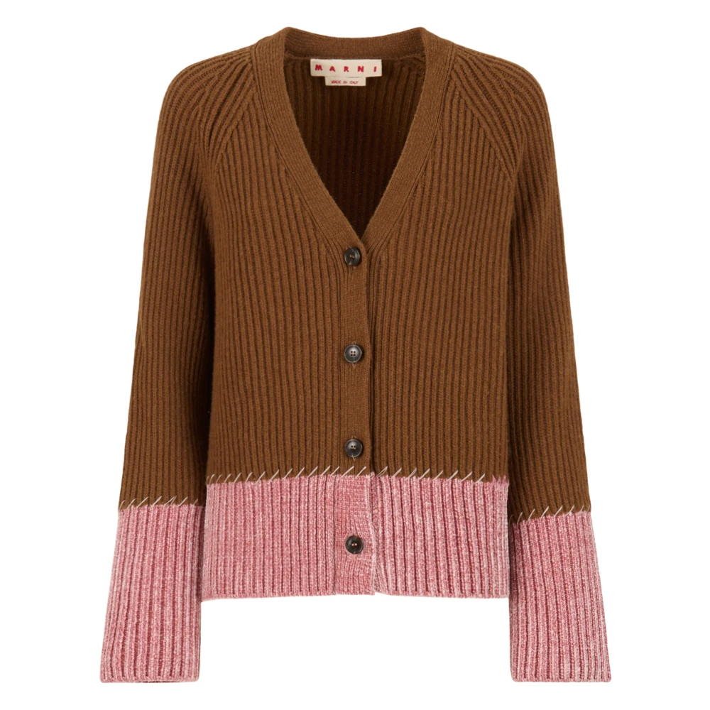 Marni Women's Brown Colour-Block Cardigan