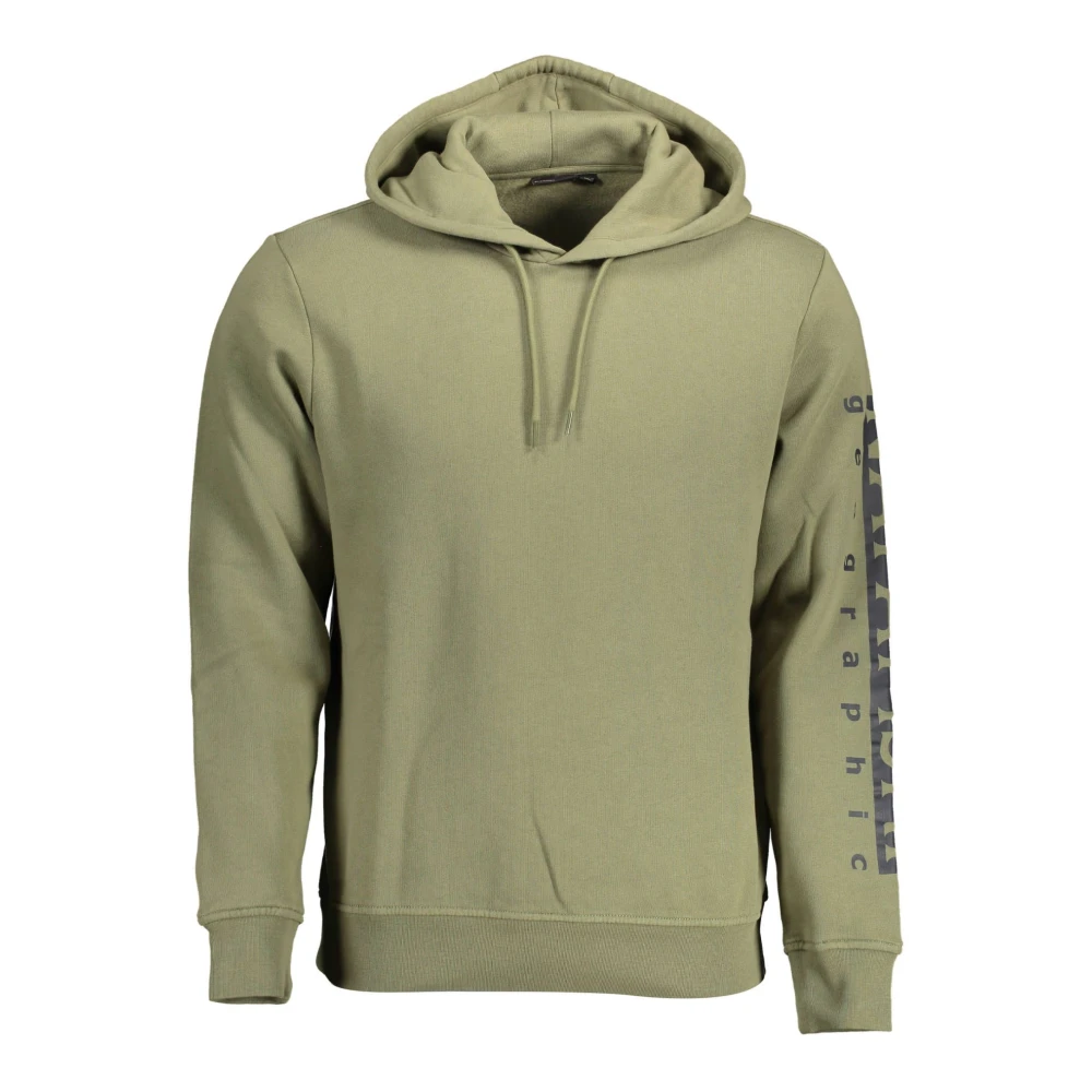Napapijri Men's Green Hoodies, 2XL, Cotton Hooded Jumper