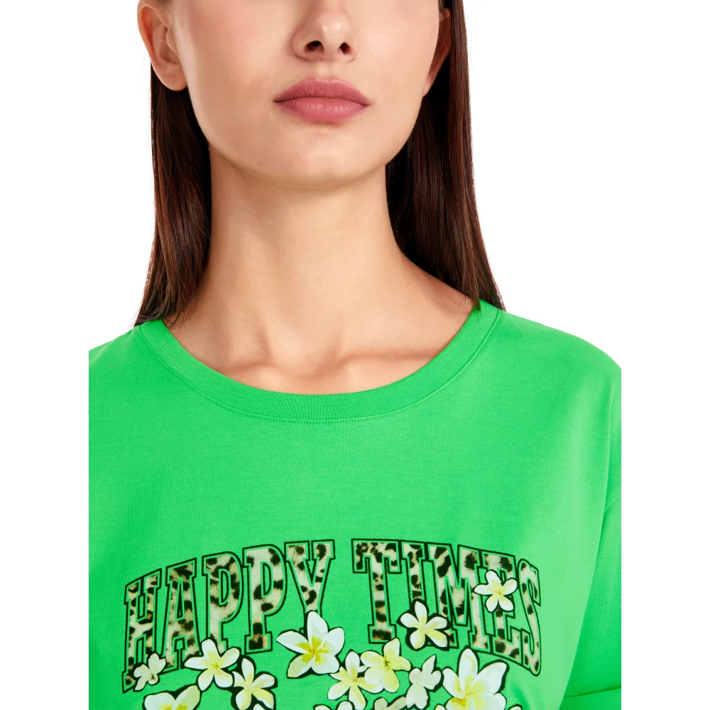 Marc Cain Biologisch katoenen T-shirt Green Dames