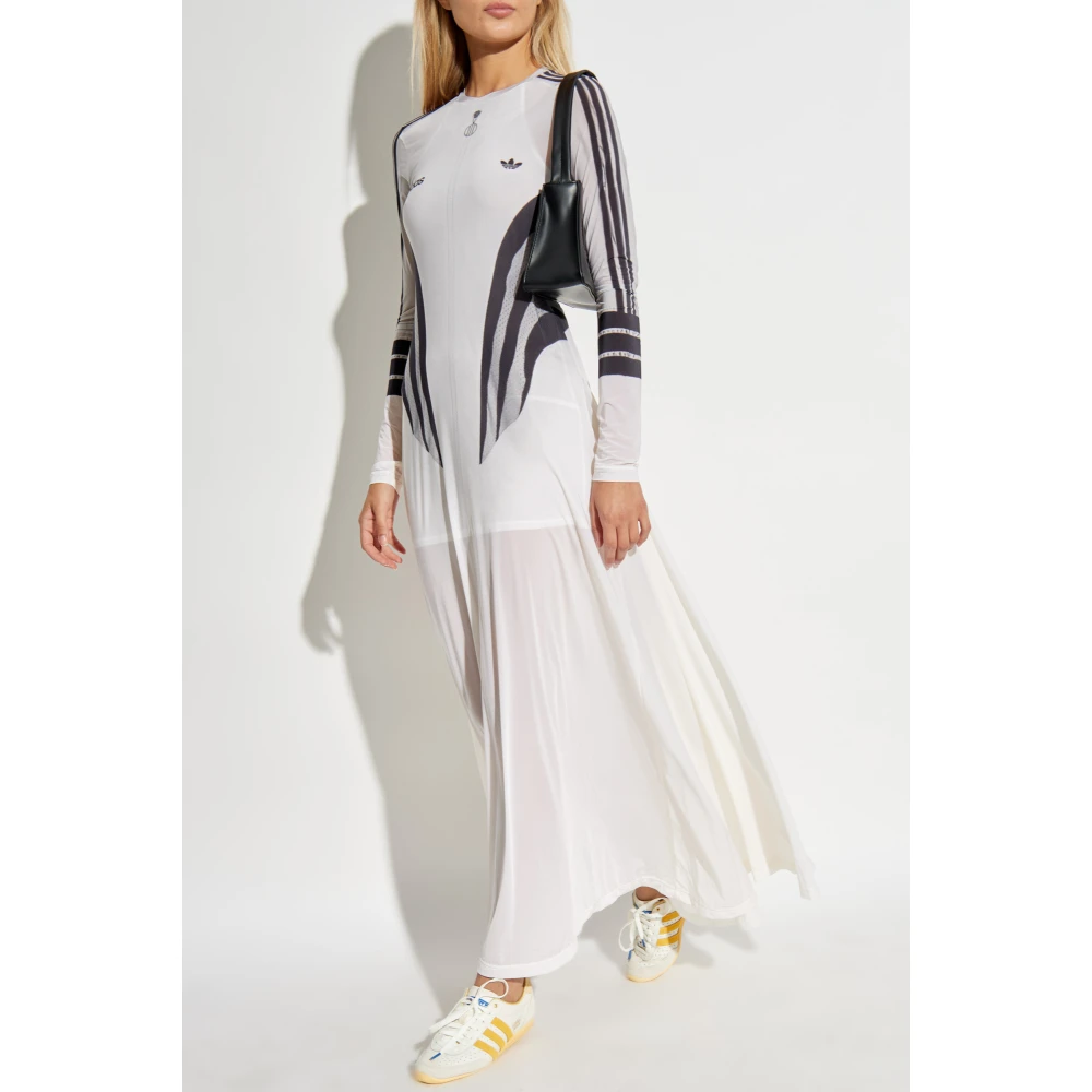 adidas Originals Lange Jurk met Print White Dames