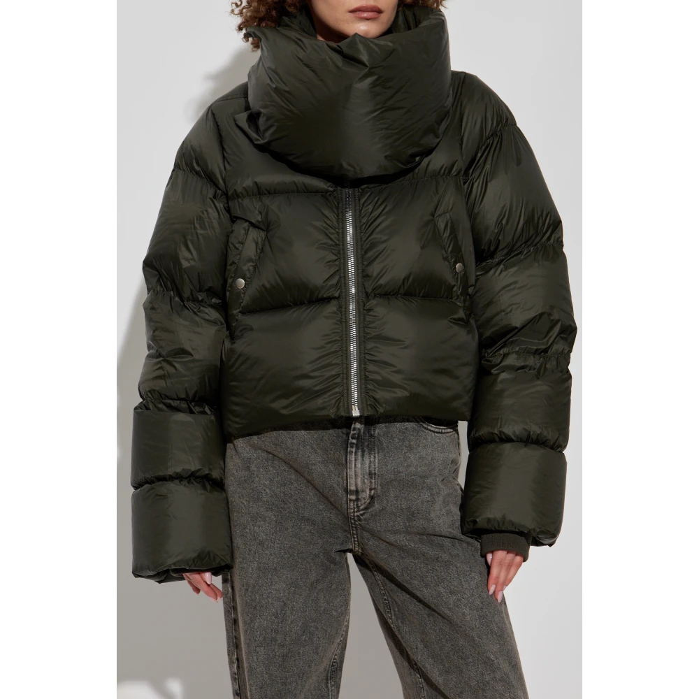 Rick Owens Donsjack Trechterhals Green Dames