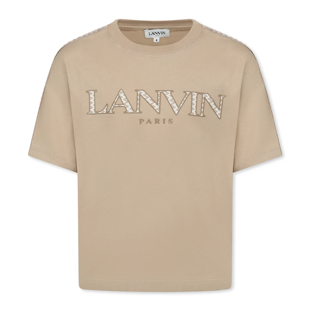 Lanvin Unisex Beige Short Sleeves T-Shirt With Curb Braid