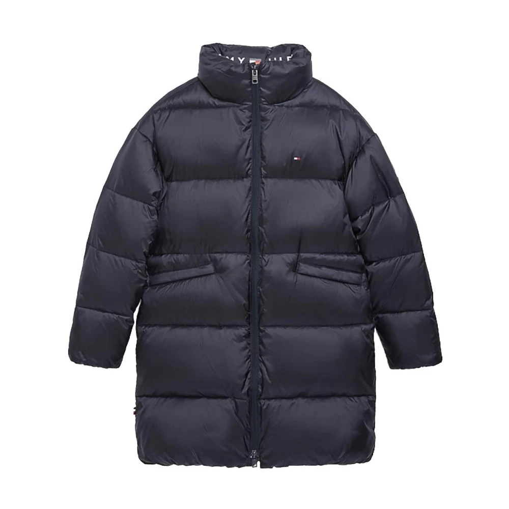 Tommy Hilfiger Lång Blank Pufferjacka Blue, Flicka