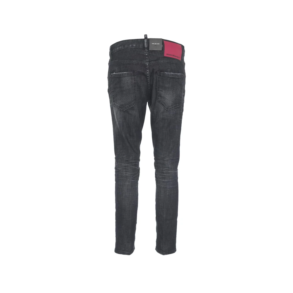Dsquared2 Zwarte Slim Fit Distressed Jeans Black Dames
