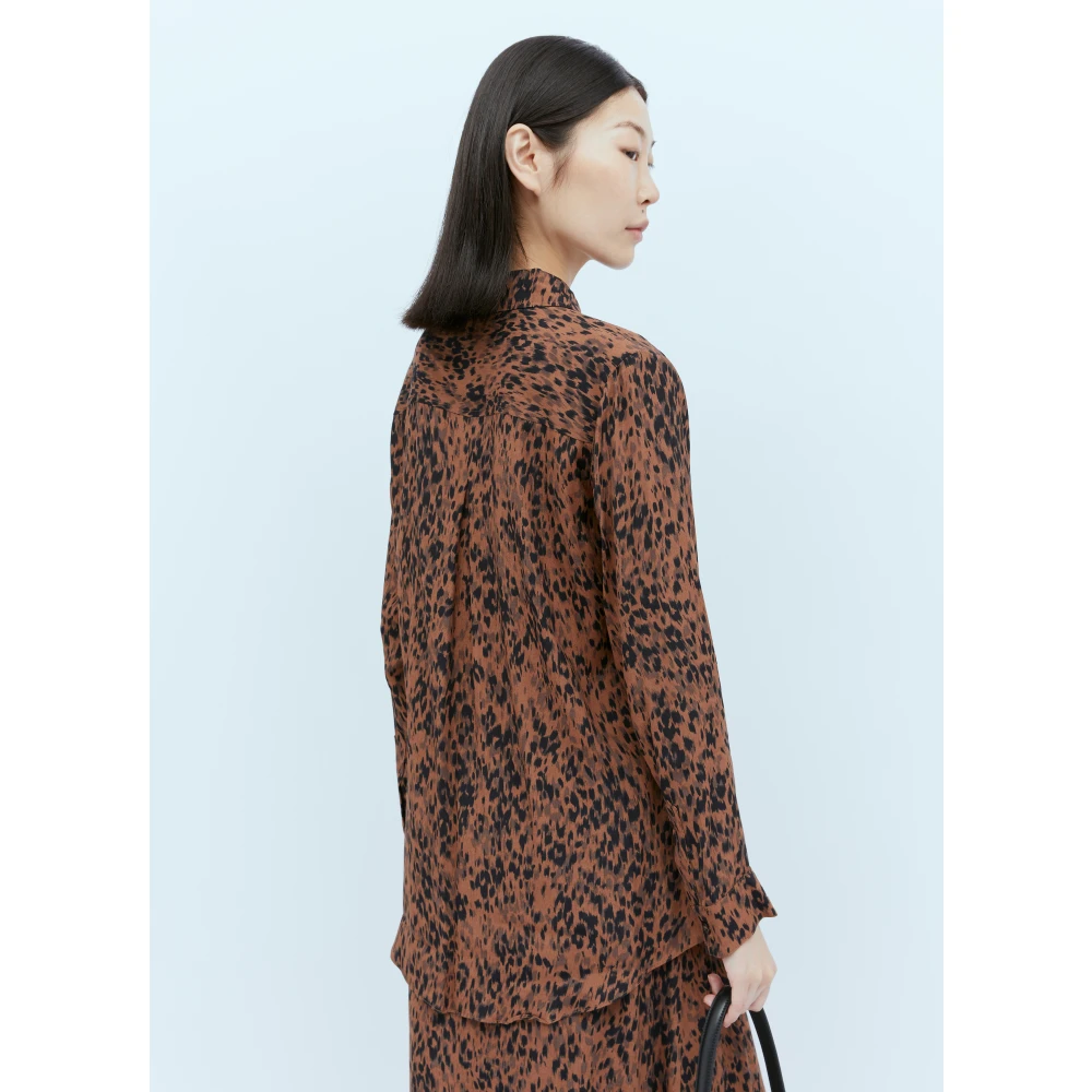A.p.c. Luipaardprint Juliette Shirt Brown Dames
