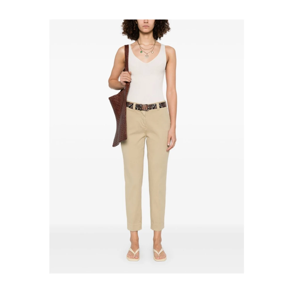 Peuterey Beige Broek met Verborgen Sluiting Beige Dames