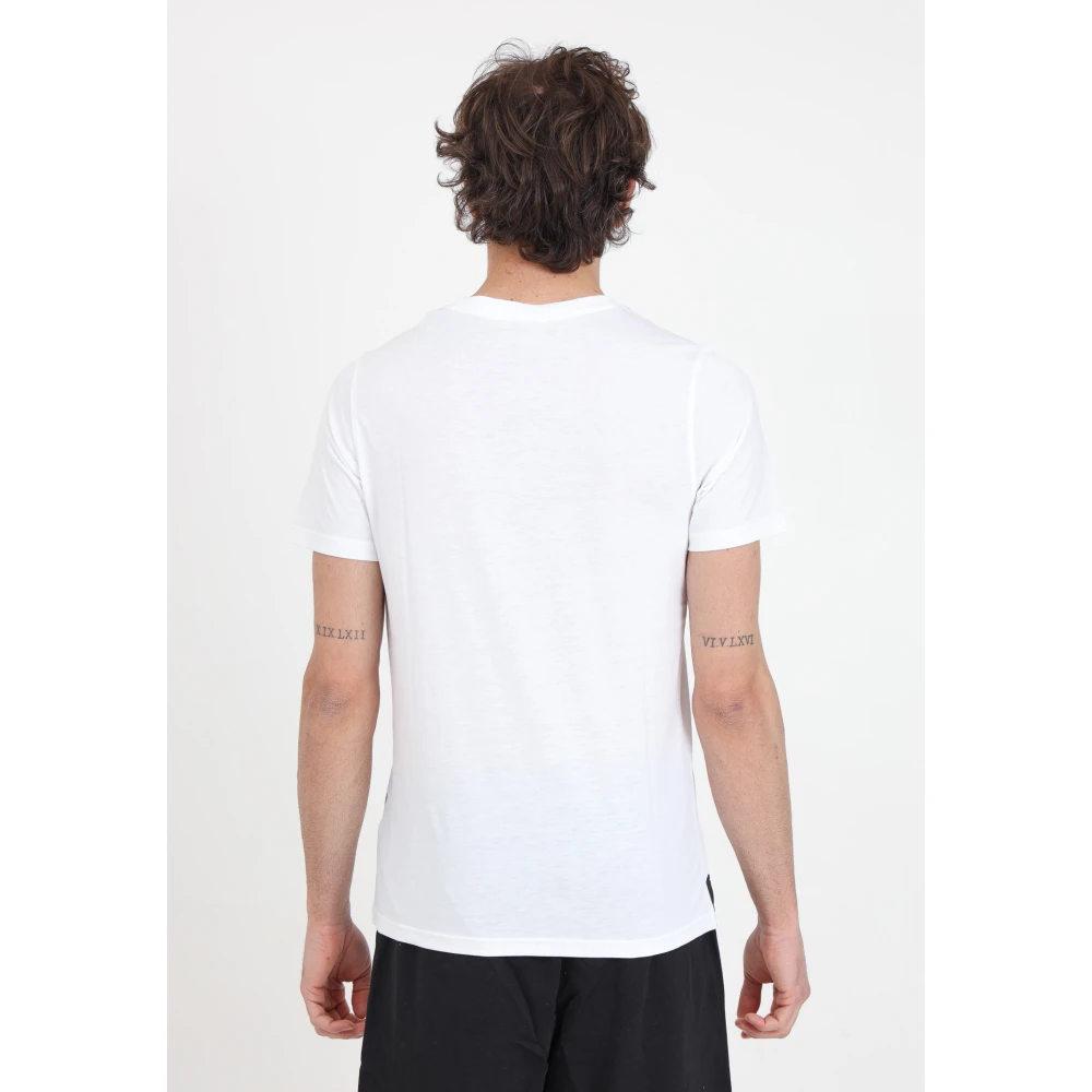 Puma Witte T-shirt met Kleurrijke Logoprint White Heren