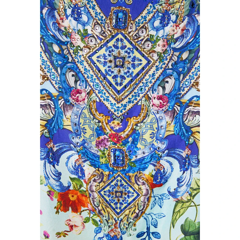Camilla Zijden kaftan met ronde halslijn Multicolor Dames