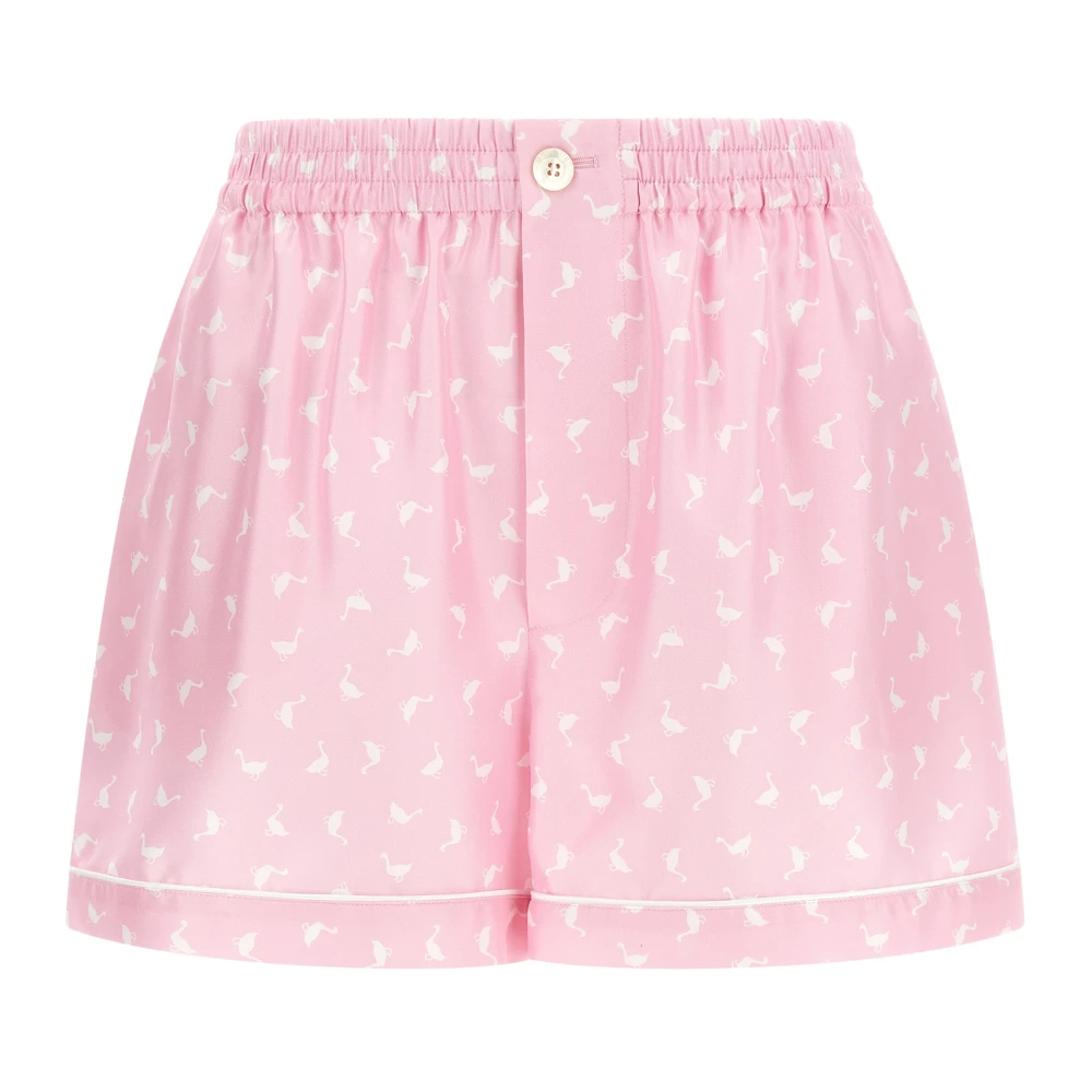 Moschino Women's Pink Striped Waistband Shorts - Short Shorts - M - Shorts