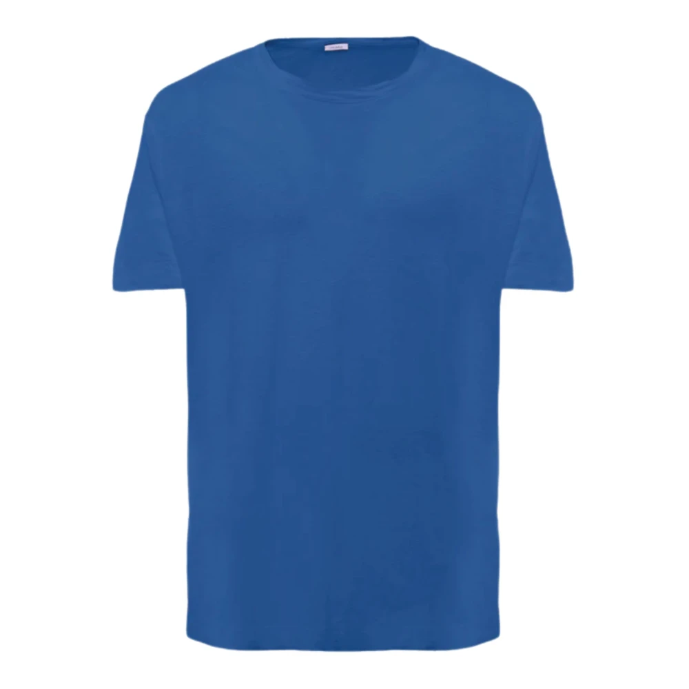 Malo Blå linne T-shirt med präglad finish Blue, Herr