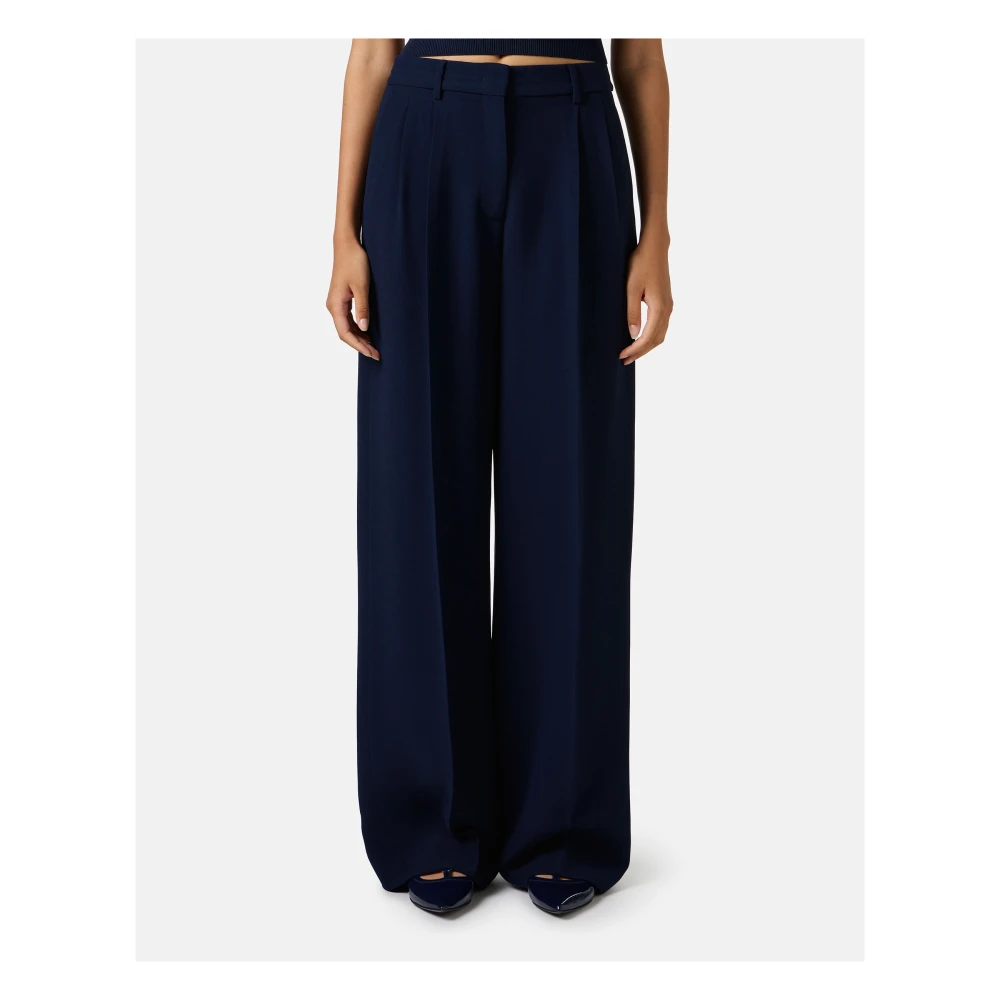 Iceberg Wijde blauwe broek op maat in cadi met kleermakersdetail Blue Dames
