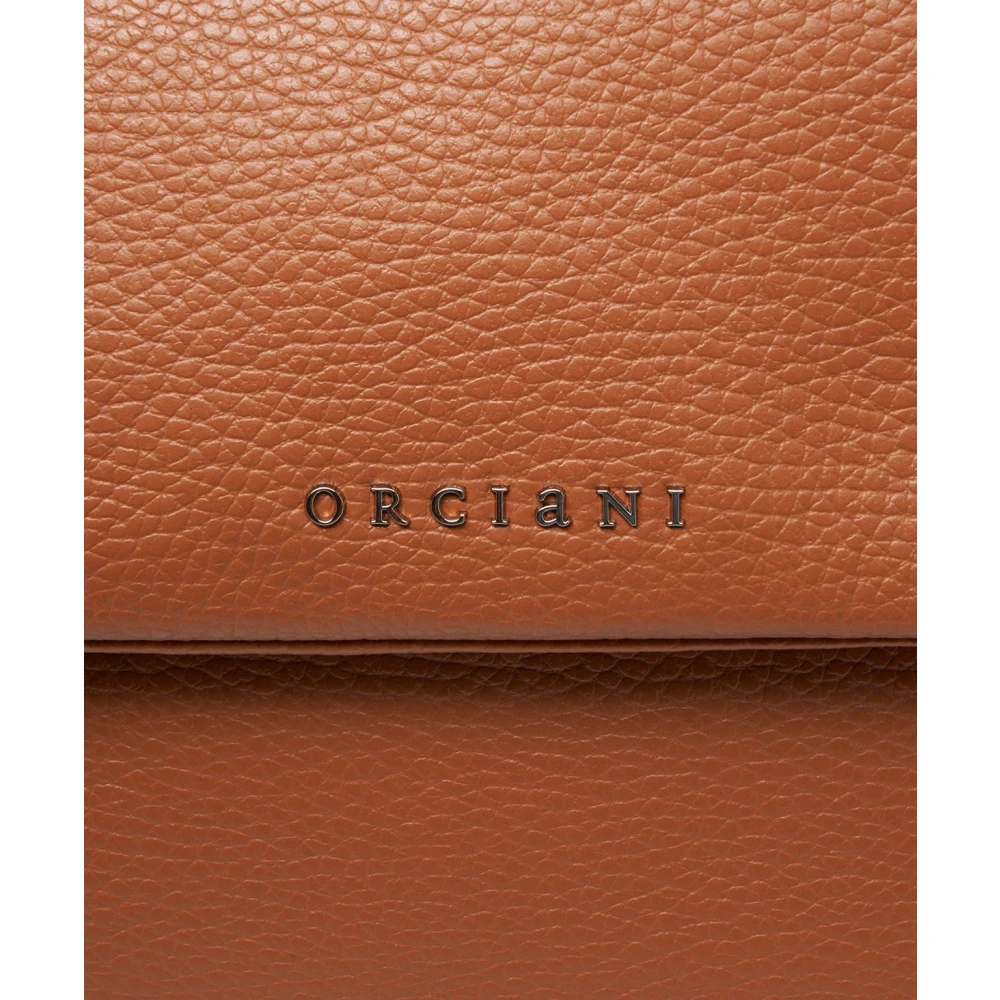 Orciani Bruine Leren Handtas Elegant Ontwerp Brown Dames