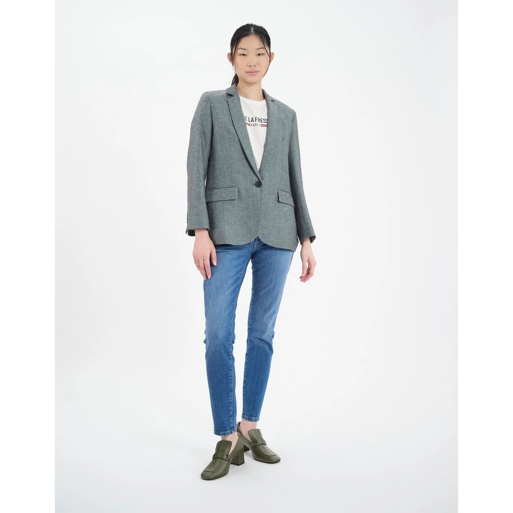 Ines De La Fressange Paris Donkerblauwe Bruna jas AL OP DE Site Gray Dames