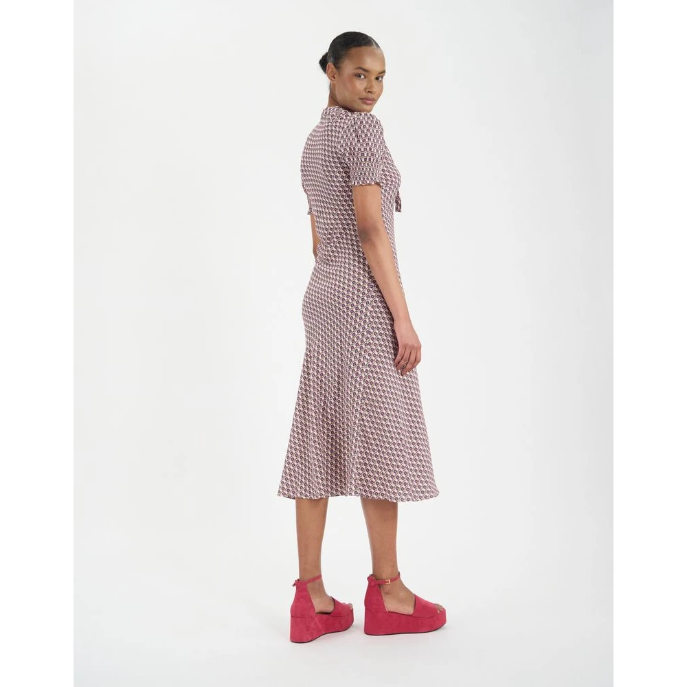 Ines De La Fressange Paris Kersenjurk met eikenbladpatroon Multicolor Dames