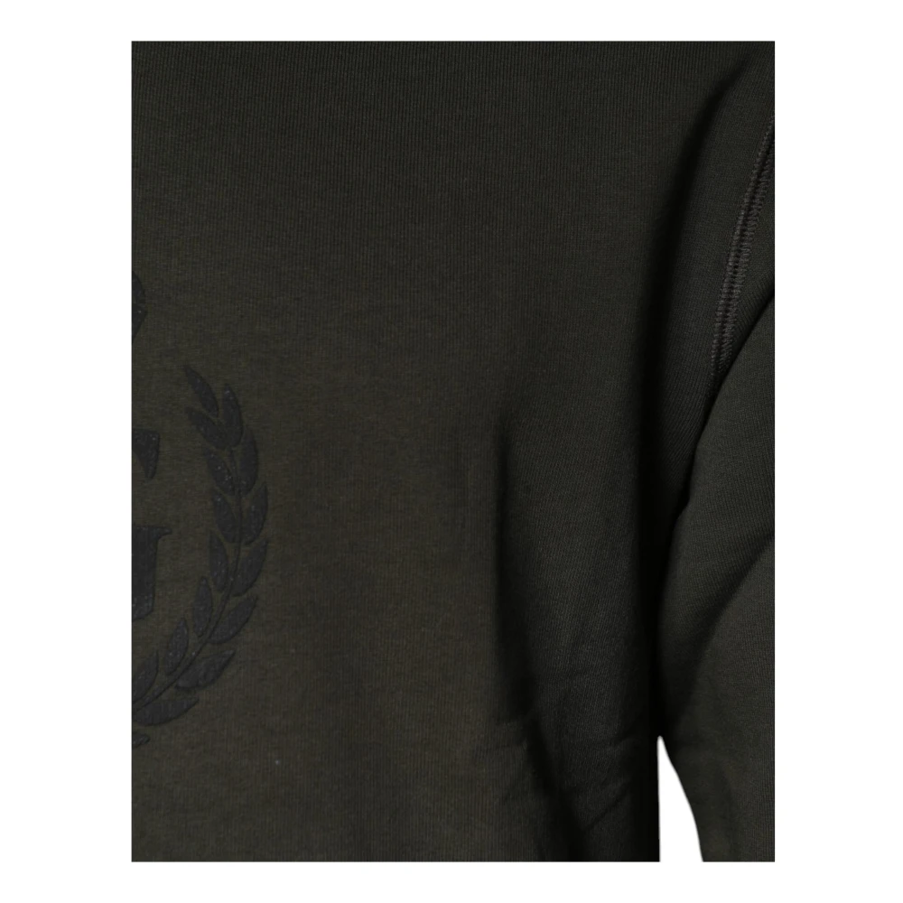 Dolce & Gabbana Logo Detail Katoenen Pullover Trui Green Heren