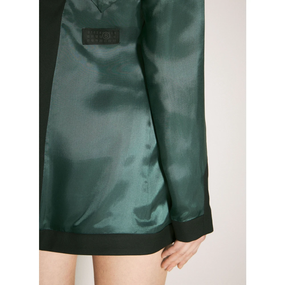 MM6 Maison Margiela Blazerjurk met satijnen afwerking Green Dames