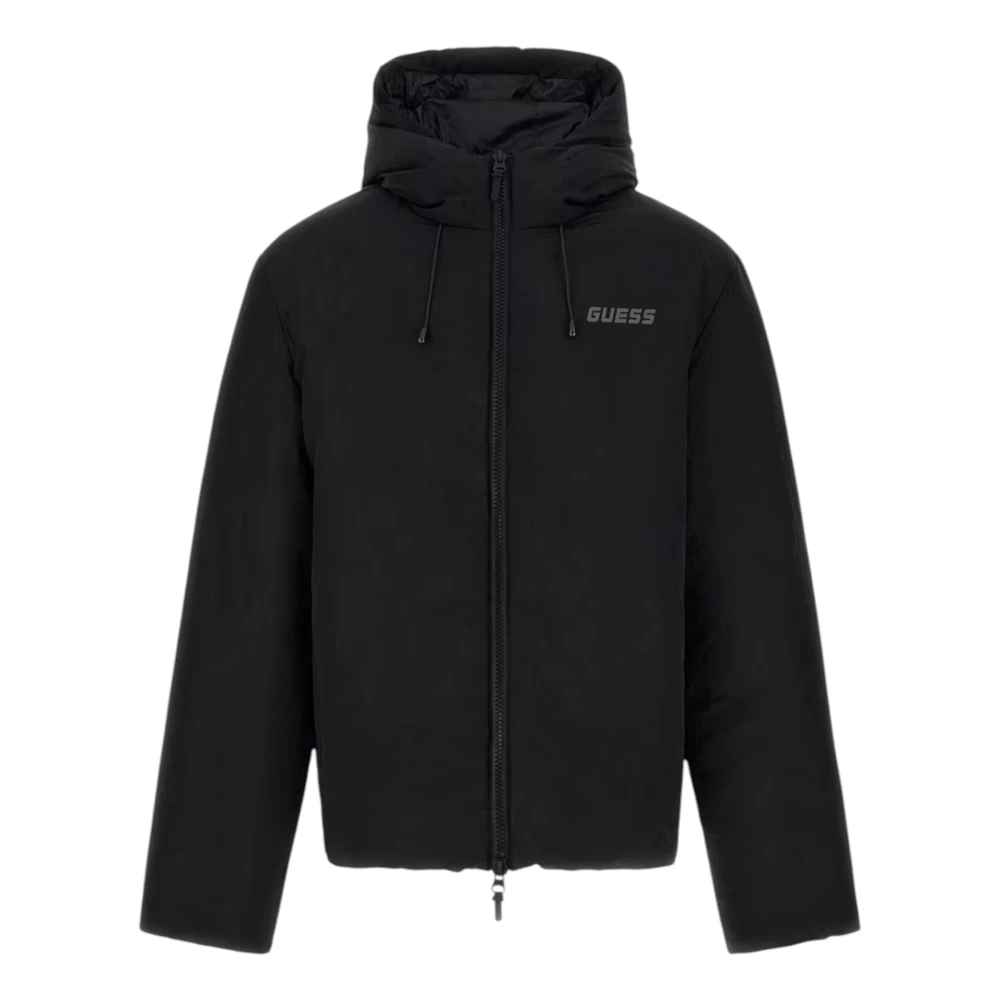 Guess Men's Black Puffer Jacket - Winter Jackets - M - Jackets