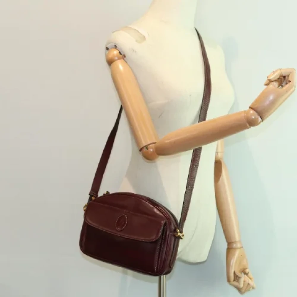 Cartier Vintage Pre-owned Leather shoulder-bags Red Dames