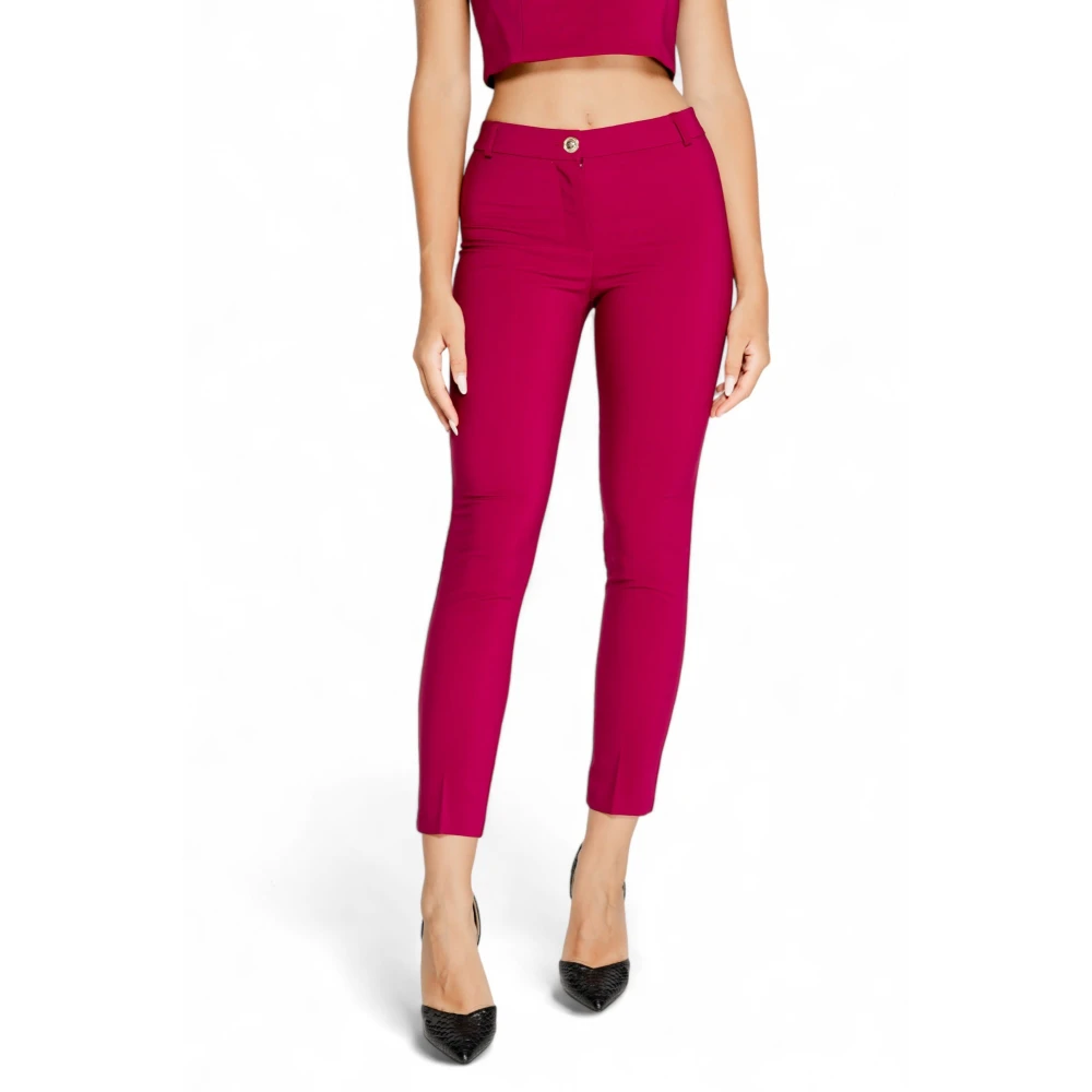 RINASCIMENTO Bordeaux Zip Button Herfst Winter Broek Red Dames