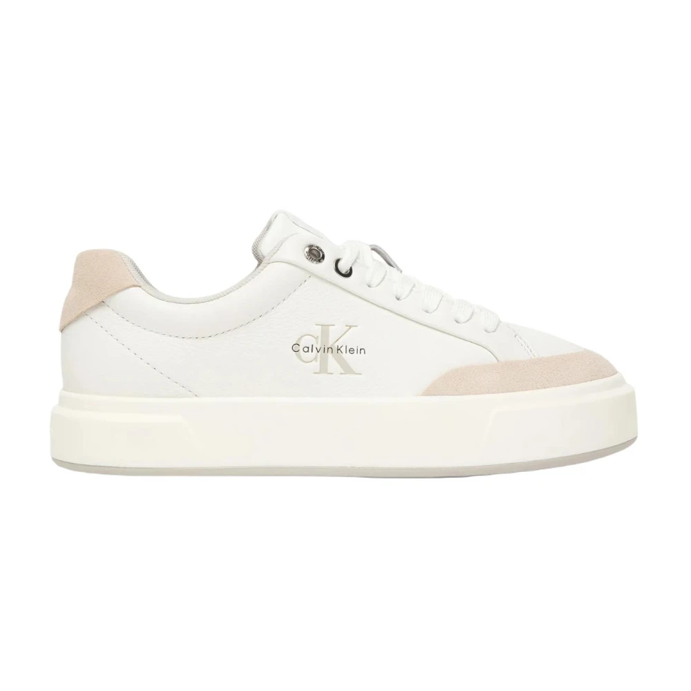 Calvin Klein Jeans Women's White Basket Cupsole Laceup