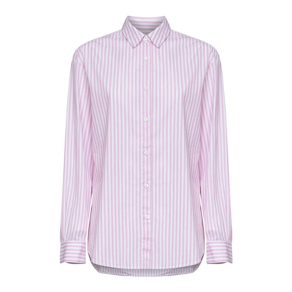 Mc2 Saint Barth Women's Pink Shirts, Xs, Brigitte Striped Seersucker Shirt