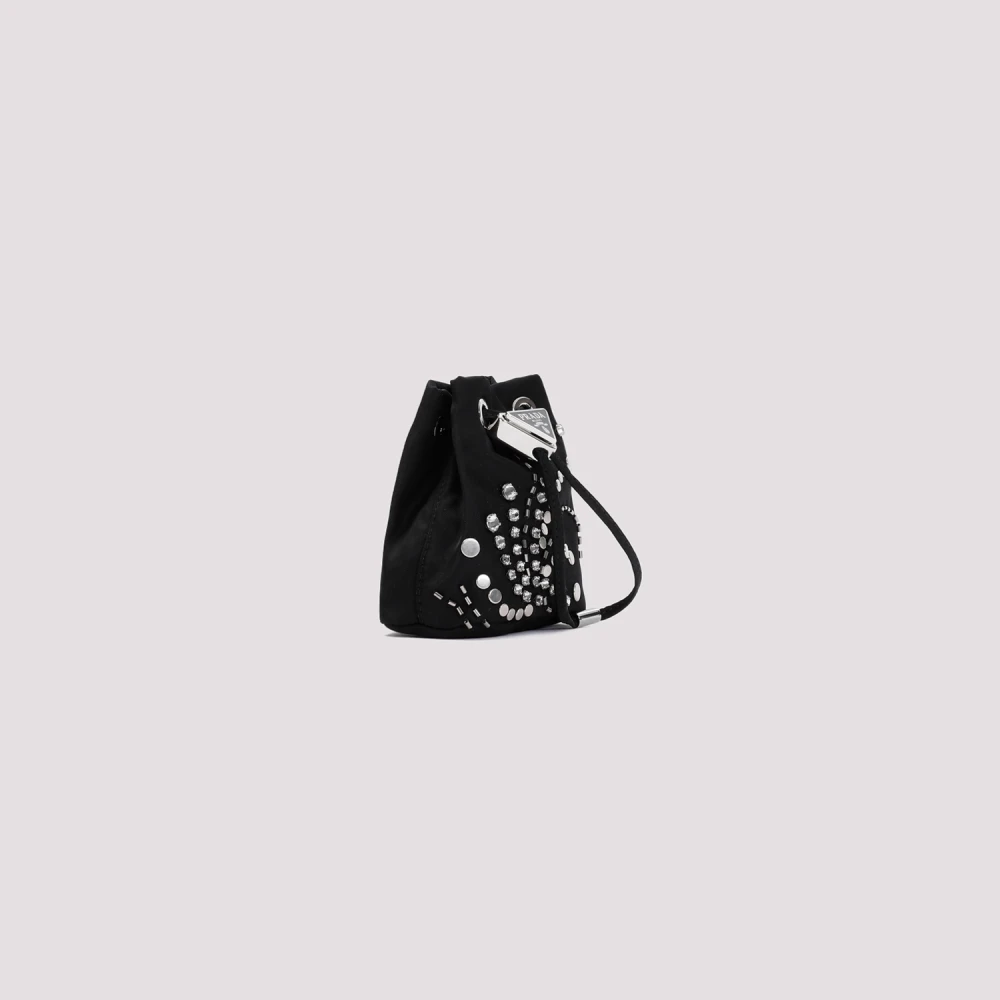 Prada Zwarte Kristal Emmer Tas Black Dames