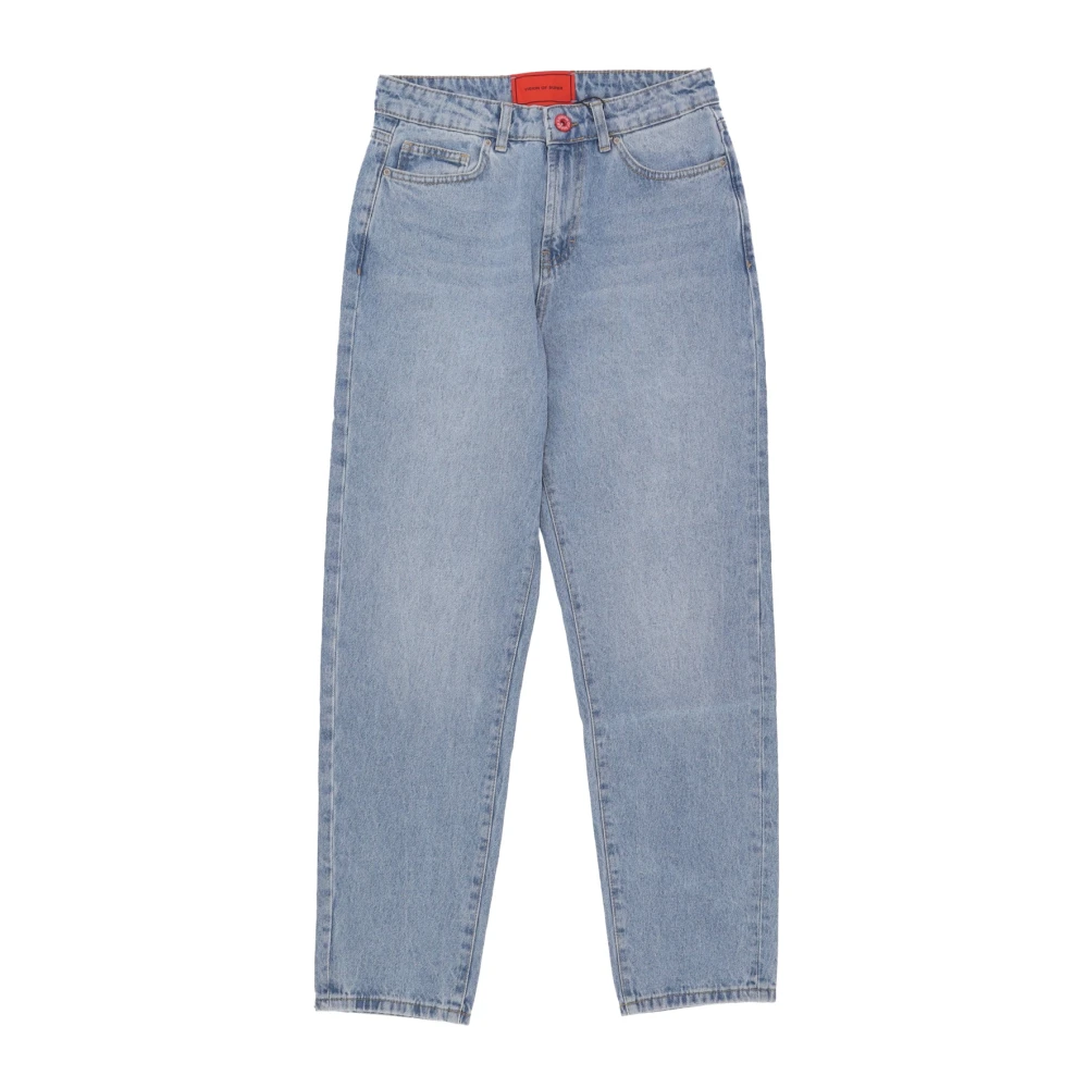 Vision OF Super Vlammen Logo Gedrukte Denim Jeans Blue Heren