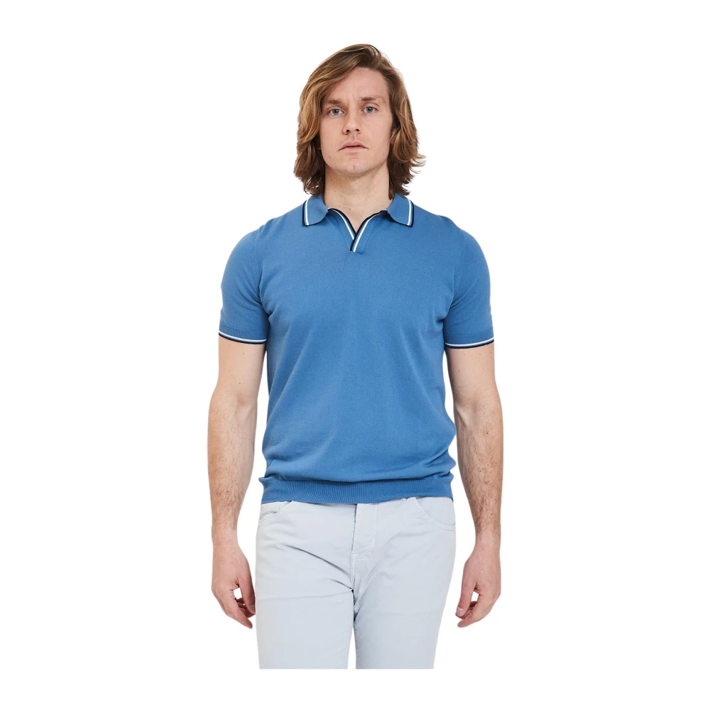Gran Sasso Heren Polo Tennisshirt Blue Heren