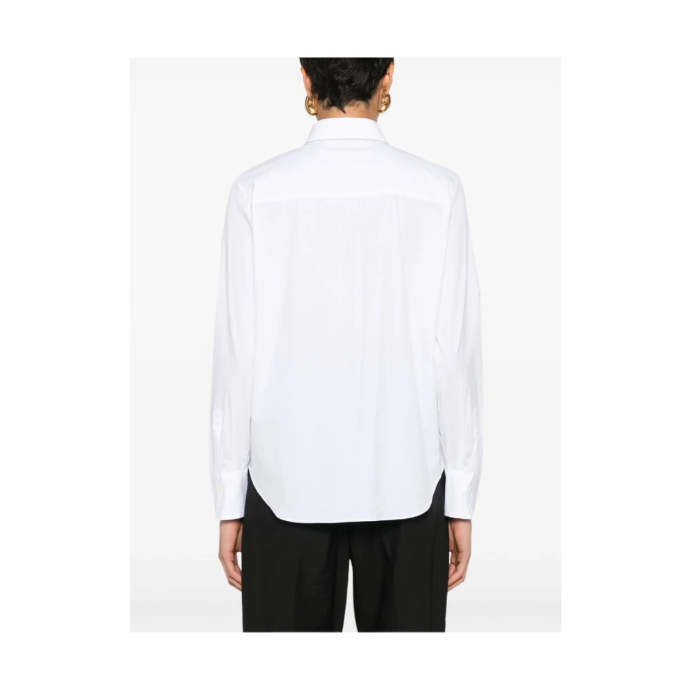 BRUNELLO CUCINELLI Witte Katoenen Poplin Shirt met Monili Ketting White Dames