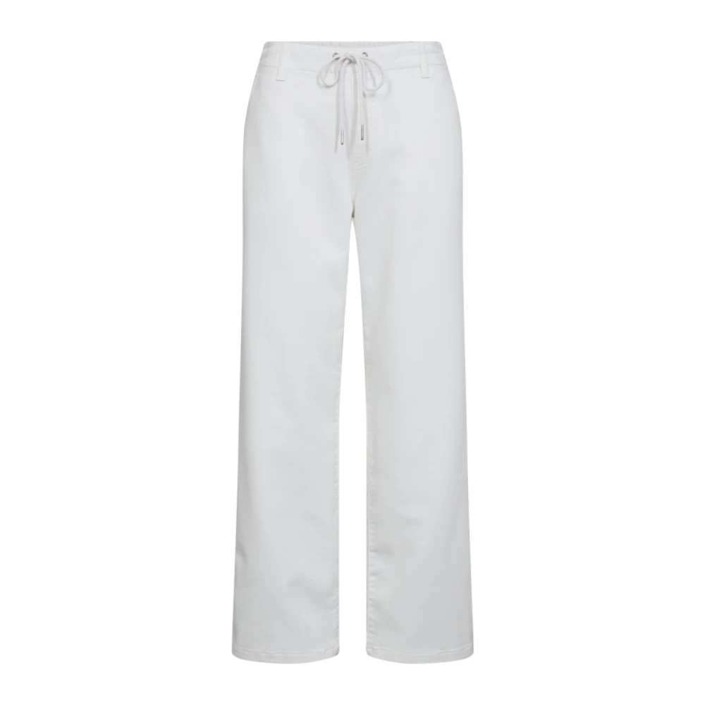 Freequent Witte casual broek met elastische tailleband White Dames