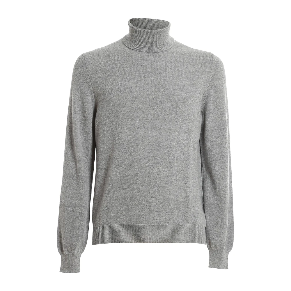 Fedeli Grijze Cashmere Coltrui Slim Fit Gray Heren